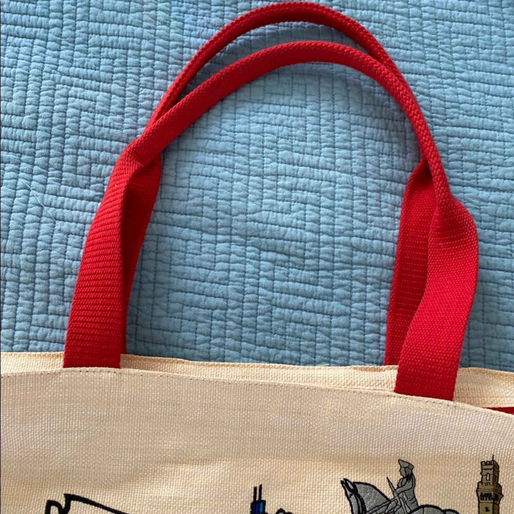 Marc Jacob’s woven Tote Bag with Red Handles - Picture 2 of 8